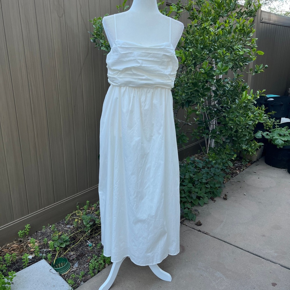 Petal & Pup Alice Bow Back Midi Dress Cotton White size XL NWT - Picture 2 of 9